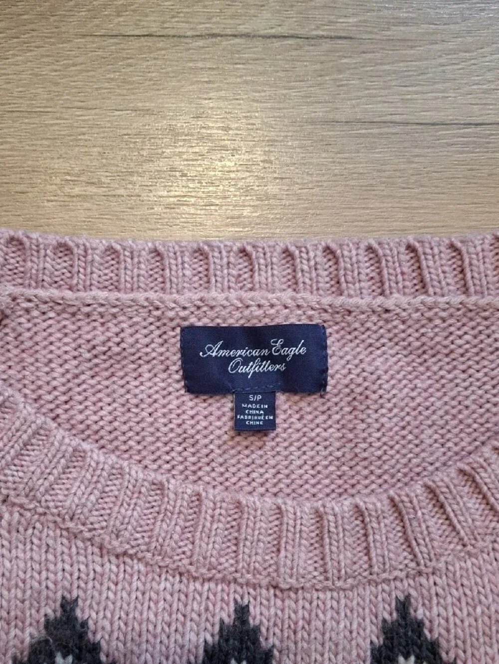 American Eagle Outfitters Fair Isle Open-Knit Sweater - Pink, Plum & Magenta